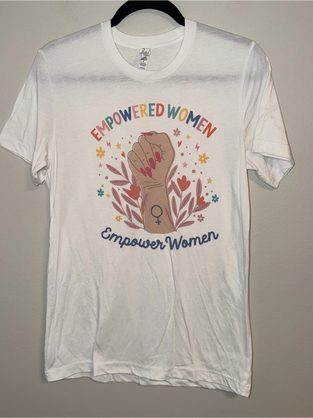 Bella Canvas White 'Empowered Women' Graphic Tee